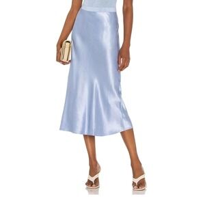 Rails Skirt Medium Berlin Midi Zen Blue Pull‎ On Satin A Line Slip Skirt